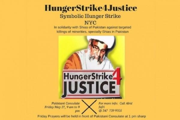 Muslim community of New York announces to start a hunger strike in support of Allama Jaffri over Shia killing in Pakistan