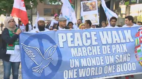 Peace walk of Muslim community in Montreal