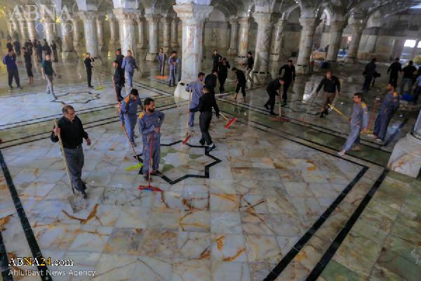 عکس خبری/ آماده سازی صحن حضرت زهرا(س) برای استقبال از زائرین اربعین